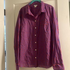 Gently used JCrew Factory gingham print button down size XL